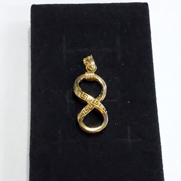 Authentic Real 18k Solid Yellow Gold Brand Inspired Infinity Pendant - Picture 3 of 6